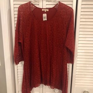Indigo Soul sharkbite tunic 3X NWT